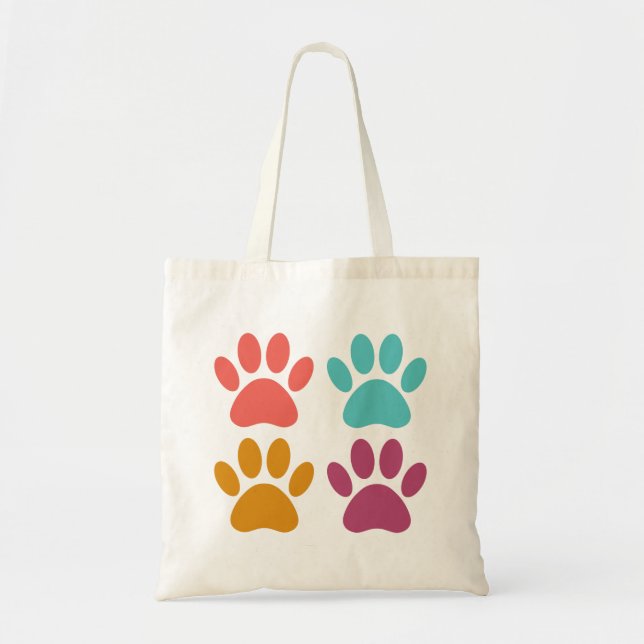 Cool Dog Paw Prints Tote Bag (Front)