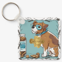 Cool Dog with Glasses & Cookie Jar Metal Keychain