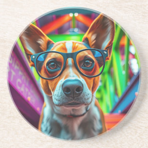 Cool Dog with Sunglasses Coaster