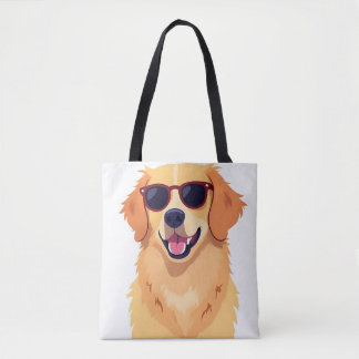 Cool Dog with Sunglasses Golde Retriever Tote Bag