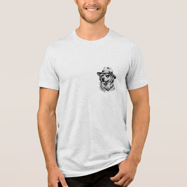 Cool Dog with Sunglasses & Headphones T-Shirt  Tri-Blend Shirt (Front)