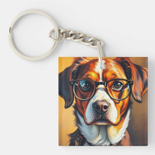 Cool Dog with Sunglasses Keychain (Front)