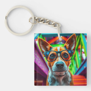 Cool Dog with Sunglasses Keychain