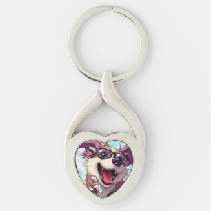 Cool Dog with Sunglasses Keychain