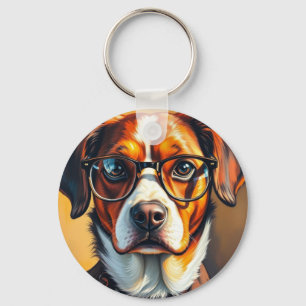 Cool Dog with Sunglasses Keychain