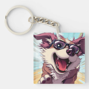 Cool Dog with Sunglasses Keychain
