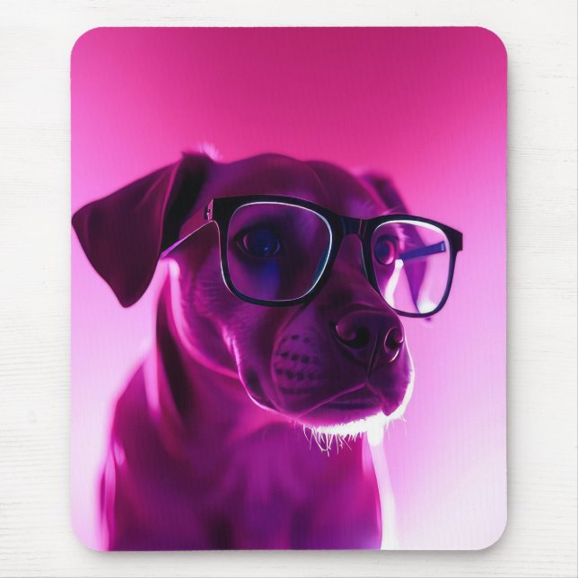 Cool Dog with Sunglasses Mouse Pad (Front)