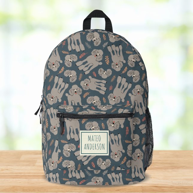 Cool Dogs with Plants Personalized Name Green Printed Backpack (Creator Uploaded)