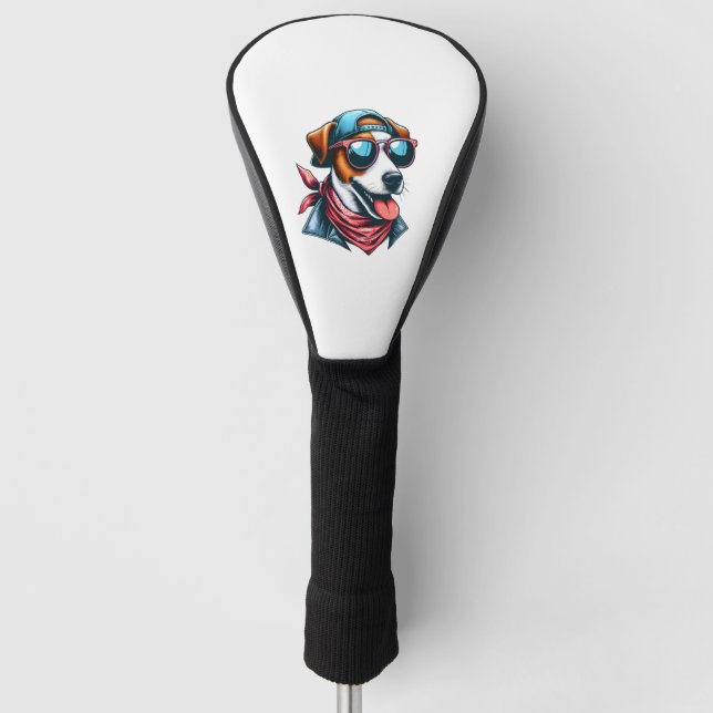Cool Dogzz a cool Jack Russell Terrier with sungla Golf Head Cover (Front)