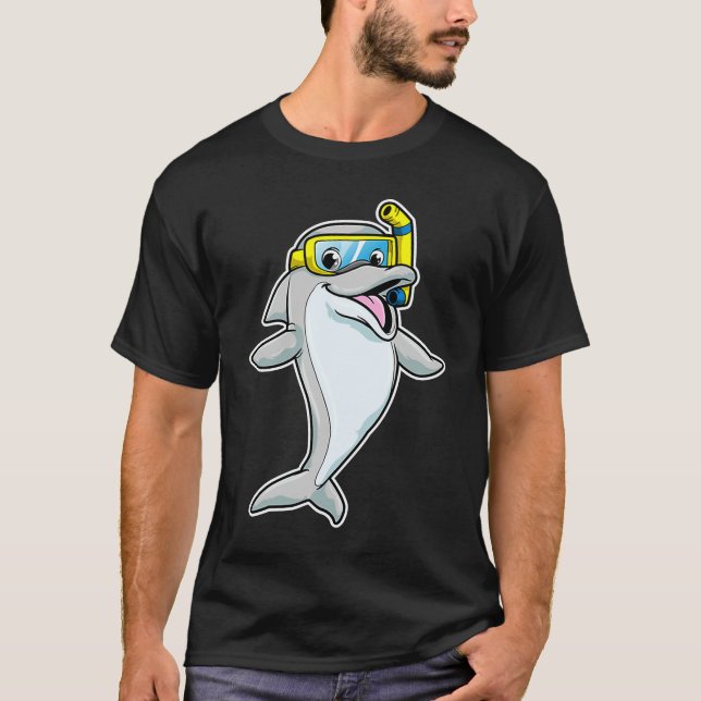 Cool Dolphin Snorkel Whale Cute Dolphins Lover Men T-Shirt (Front)
