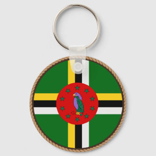 Cool Dominica Flag Seal Keychain