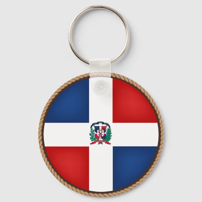 Cool Dominican Republic Flag Seal Keychain (Front)