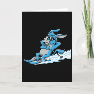 Cool Donkey On Skis Funny Relaxed Apres Ski  Card