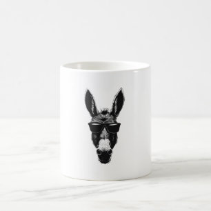 Cool Donkey with Shades – Monochrome Style Coffee Mug