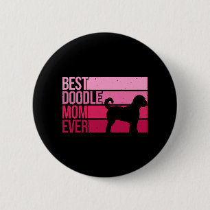 Cool Doodle Mom Art Women Girl Aussiedoodle Golden 2 Inch Round Button