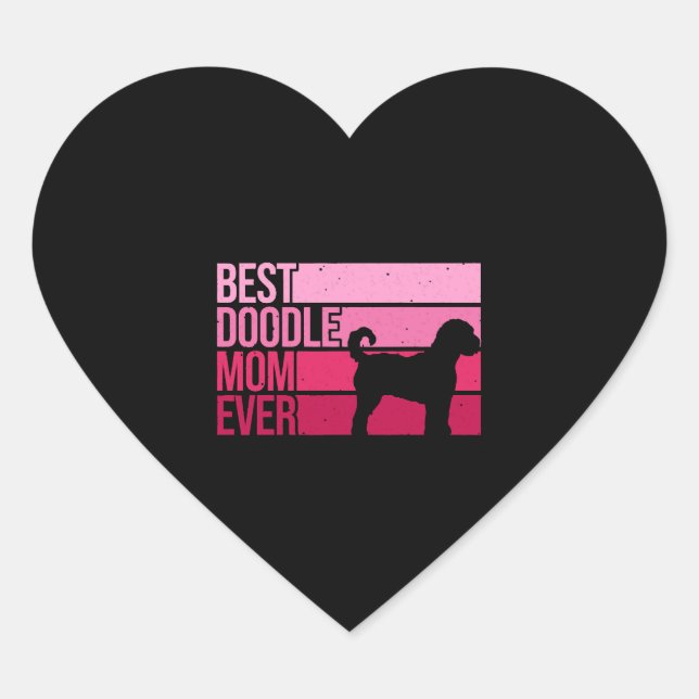 Cool Doodle Mom Art Women Girl Aussiedoodle Golden Heart Sticker (Front)