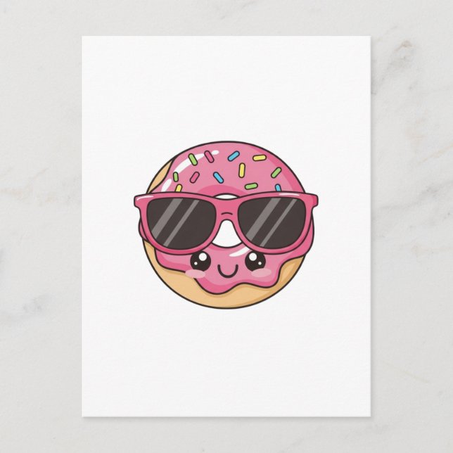 Cool Doughnut with Sunglasses Postcard (Front)