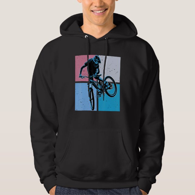 Cool DownHill Mountain Bike Design for Hardcore Cy Hoodie (Front)
