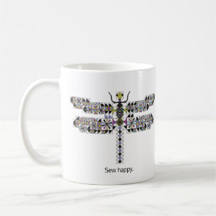 Cool Dragonfly Diva Quilt Coffee Mug