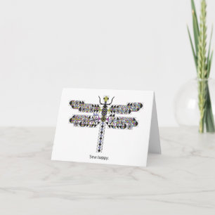 Cool Dragonfly Diva Quilt Note Card