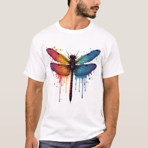 Cool Dragonfly on colourful painted Dragonfly T-Shirt