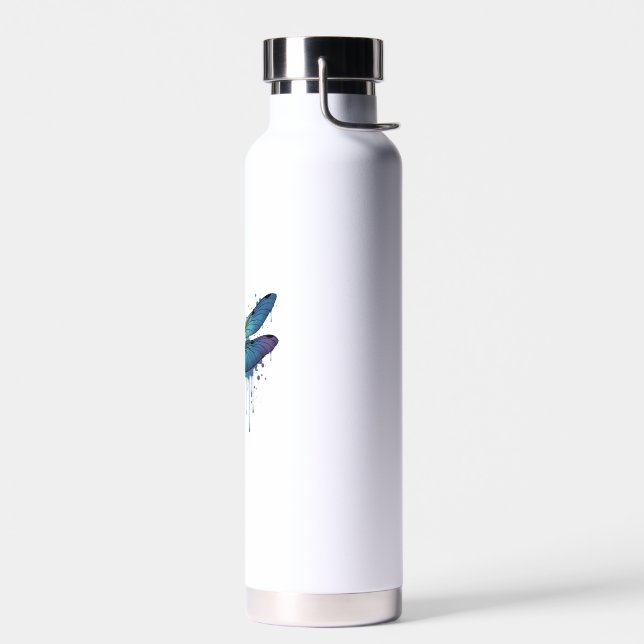 Cool Dragonfly on colourful painted Dragonfly Water Bottle (Left)
