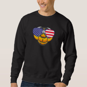 Cool Dragonfly Wearing Usa Flag Sunglasses Us Amer Sweatshirt
