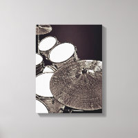 Cool Drum Kit Canvas Drummer Art Snare Cymbal