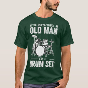 Cool Drummer Art Men Dad Drum Set Player Drum Kit  T-Shirt