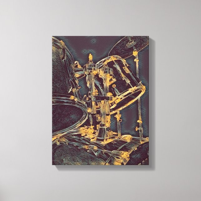Cool Drummer Art sur toile - Kit tambour avec Cymb (Recto)