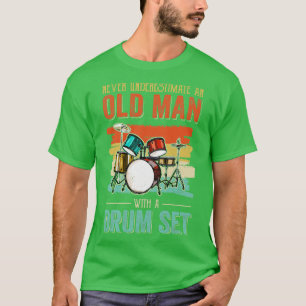 Cool Drummer Dad Art Men Drum Set Player Drum Kit T-Shirt