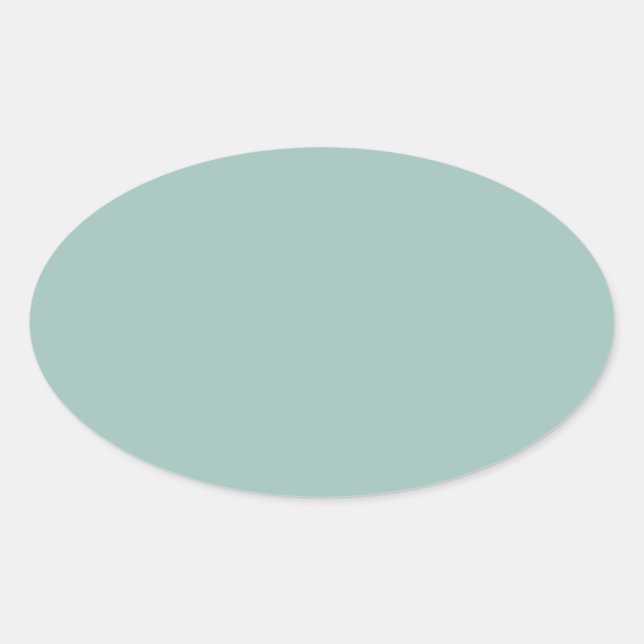 Cool Duck egg blue - add own text, image, design Oval Sticker (Front)