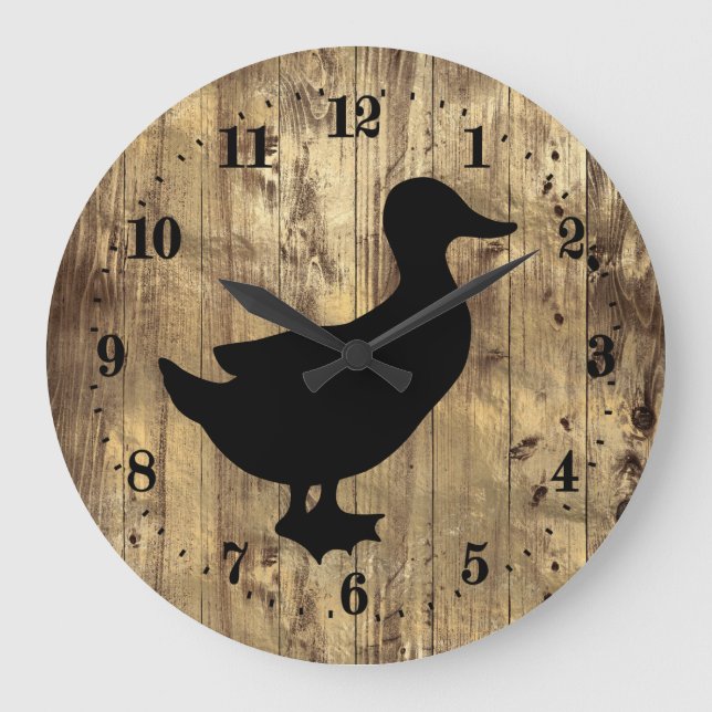 Cool duck lovers decor large clock (Front)