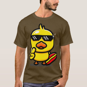 Cool Duck With Surfboard Summer Surfing Vacation T-Shirt