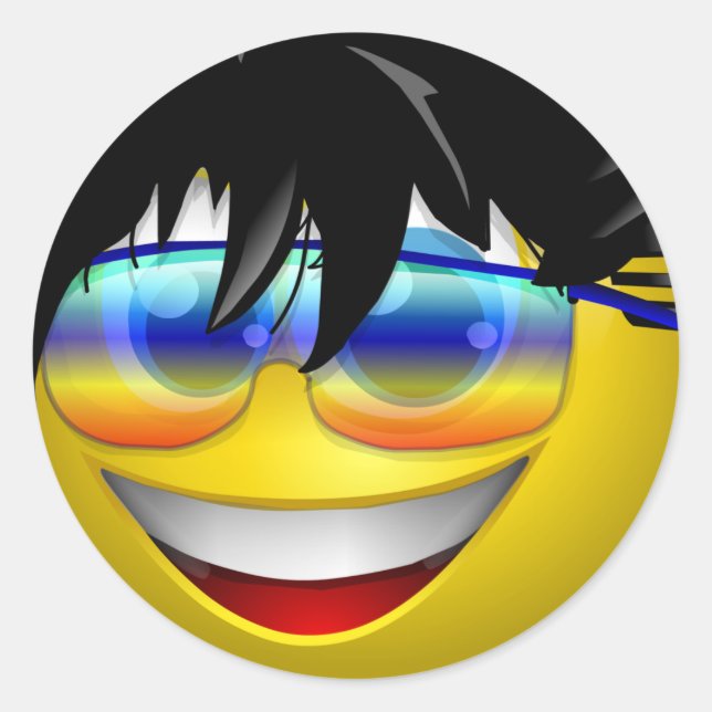 COOL DUDE CLASSIC ROUND STICKER (Front)