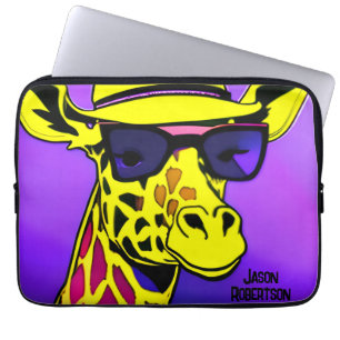 Cool Dude Giraffe in sunglasses. Editable Laptop Sleeve