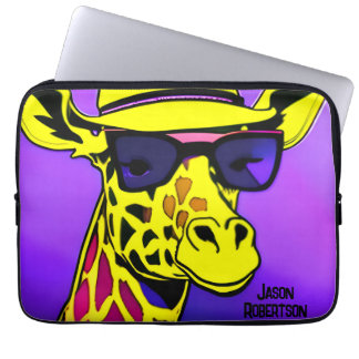 Cool Dude Giraffe in sunglasses. Editable Laptop Sleeve