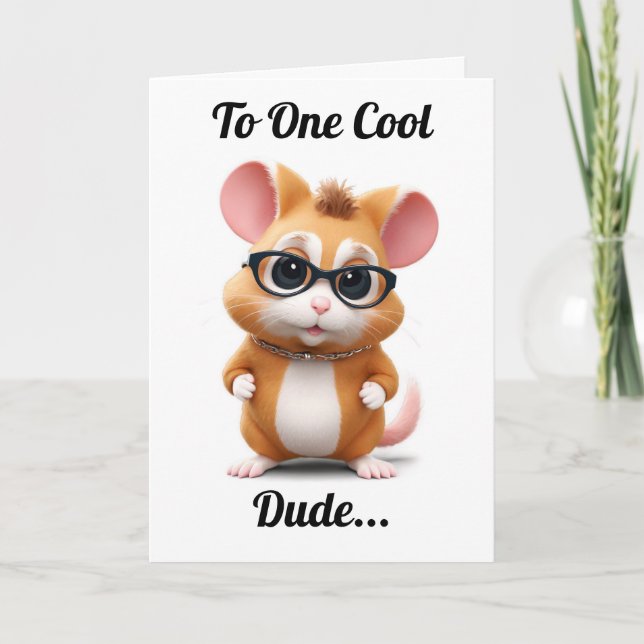 Cool Dude Hamster Carte de voeux d'anniversaire (Devant)