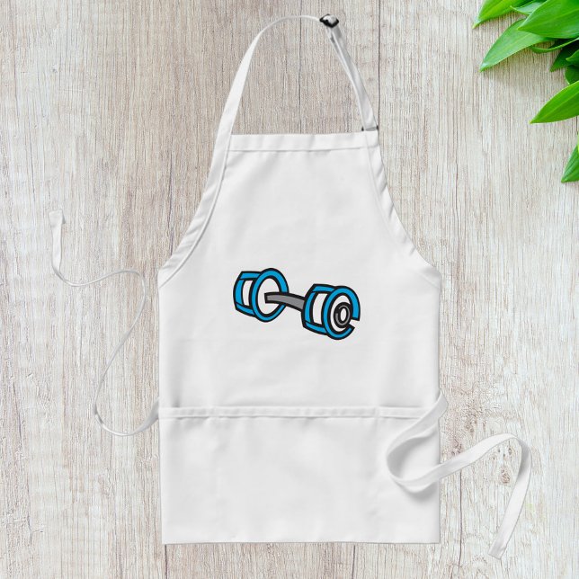 Cool Dumbbell Fitness Blue and Grey Gym Graphic  Standard Apron (Creator Uploaded)