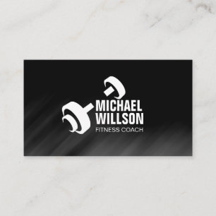 Cool Dumbbell Logo Personal Trainer Business Card