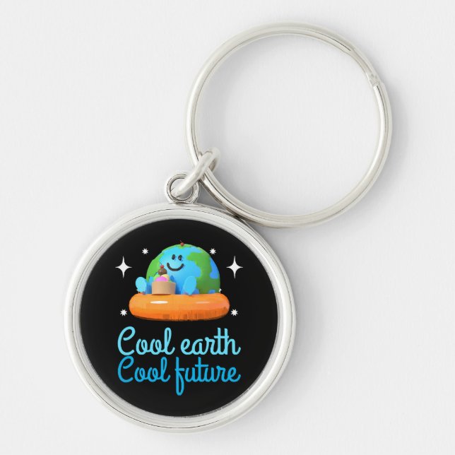 Cool earth, Cool future - Earth Keychain (Front)
