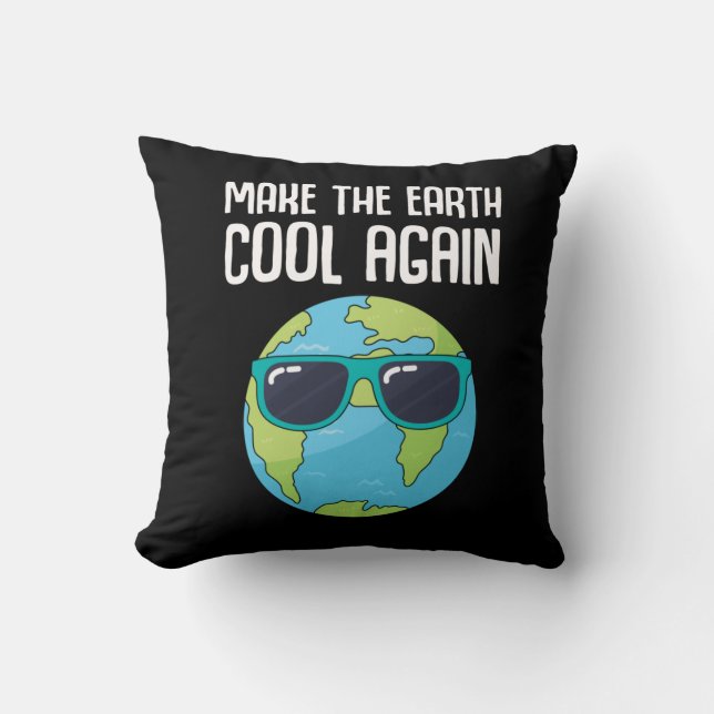 Cool Earth Day Planet Save Environment Throw Pillow (Front)