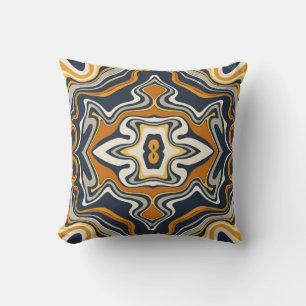 Cool Earth Tone Swirls Throw Pillow
