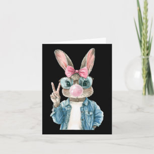 Cool Easter Bunny Blow Bubble Gum Rabbit Egg Hunt  Card