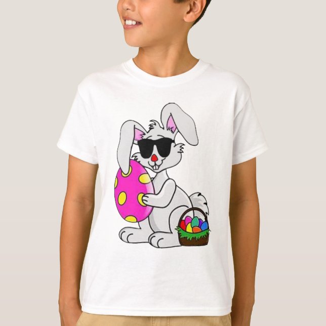 cool easter bunny egg hunt funny design t-shirt (Front)