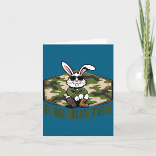 Cool easter bunny egg hunter camo military funny card