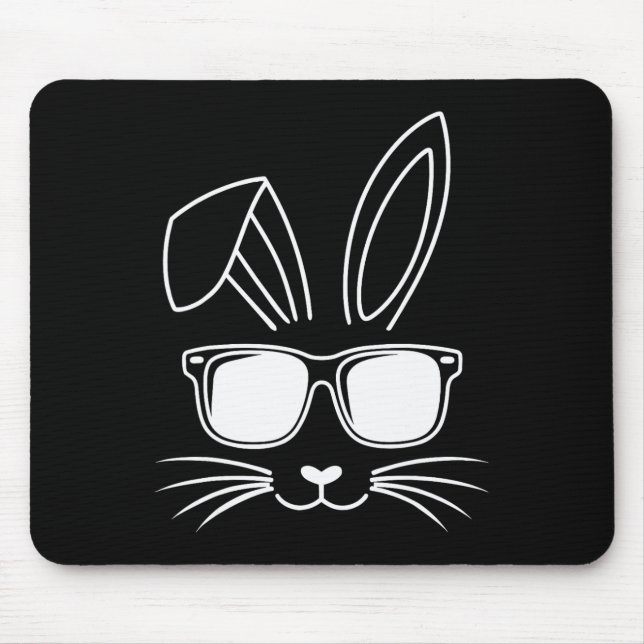 Cool Easter Bunny Face With Sungles  Mouse Pad (Front)