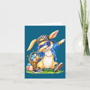 Cool easter bunny hip hop kids boys card