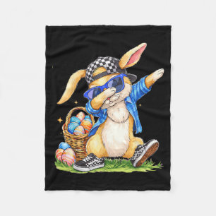 Cool Easter Bunny Hip Hop Kids Boys Fleece Blanket