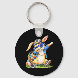 Cool Easter Bunny Hip Hop Kids Boys Keychain